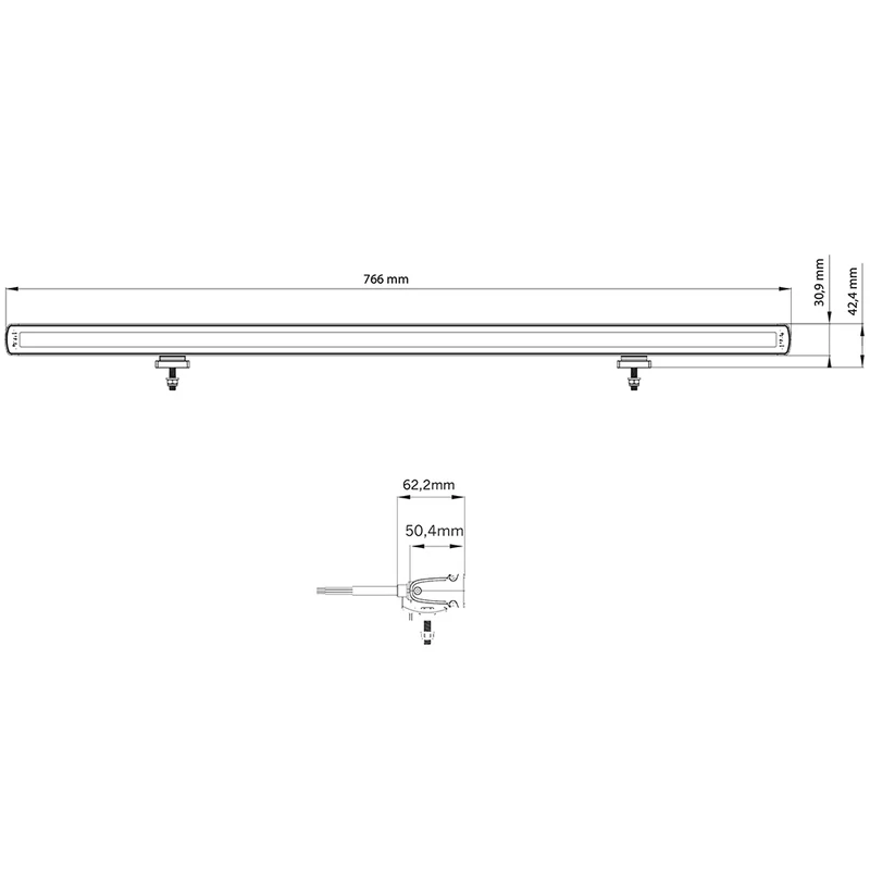 Strands Low Rider Positionslicht mit Warnblinklicht / 30"