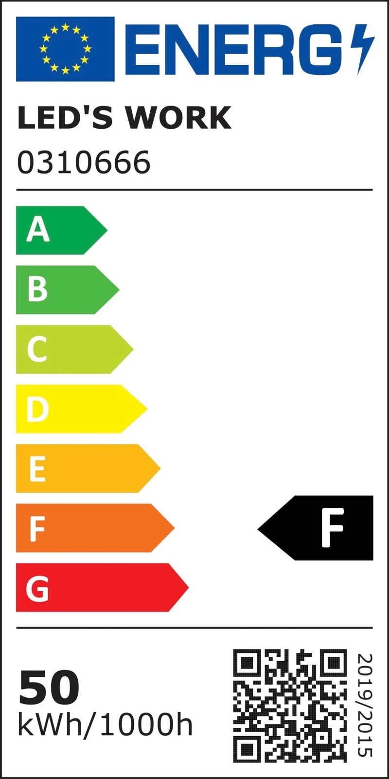 LED-Arbeitsstrahler 50W neutralweiß IP65 3,0 m Zuleitung - LED's Work