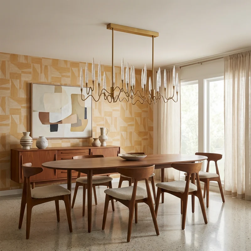 Skulpturaler Kronleuchter mit Chandelier-Inspiration und zartem Glanz – Plume