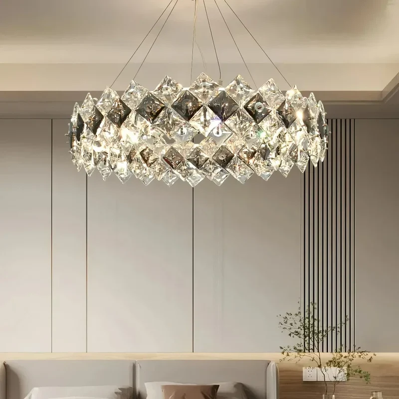Moderne LED Kristall-Ring Pendelleuchte für Wohnzimmer und Esstisch