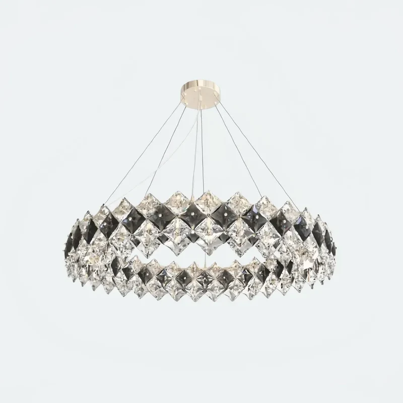 Moderne LED Kristall-Ring Pendelleuchte für Wohnzimmer und Esstisch