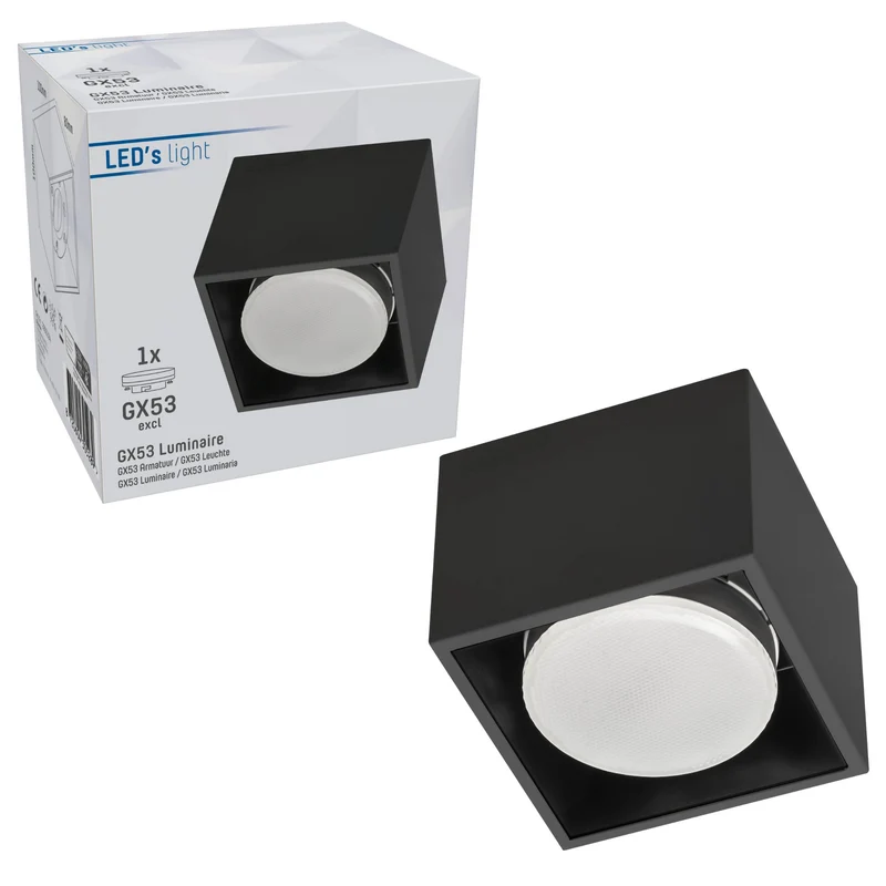 Deckenleuchte schwarz 1x GX53 bis 12W - LED's Light