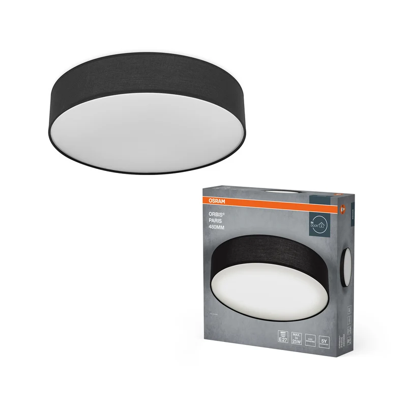 OSRAM ORBIS PARIS Deckenleuchte 480mm, schwarz, 3xE27