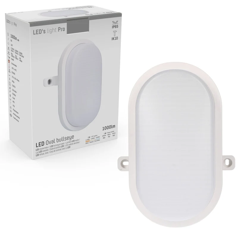 Ovalleuchte 9W CCT Leistungswahl IP65 IK10 3xKabeleinlass - LED's Light Pro