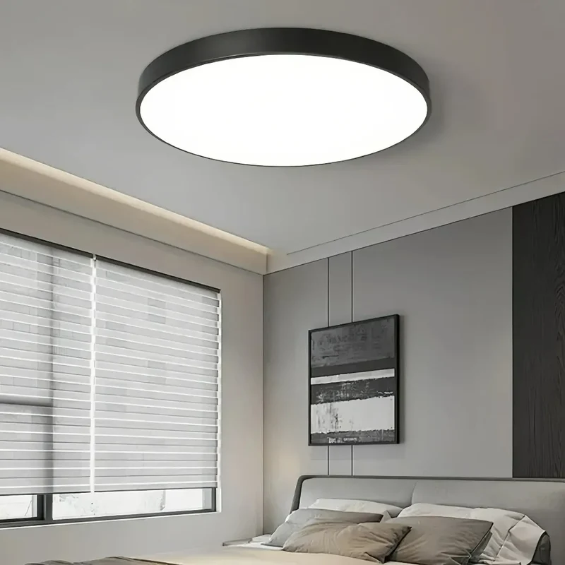 Runde LED-Deckenleuchte flach in Pastellfarben für Schlafzimmer