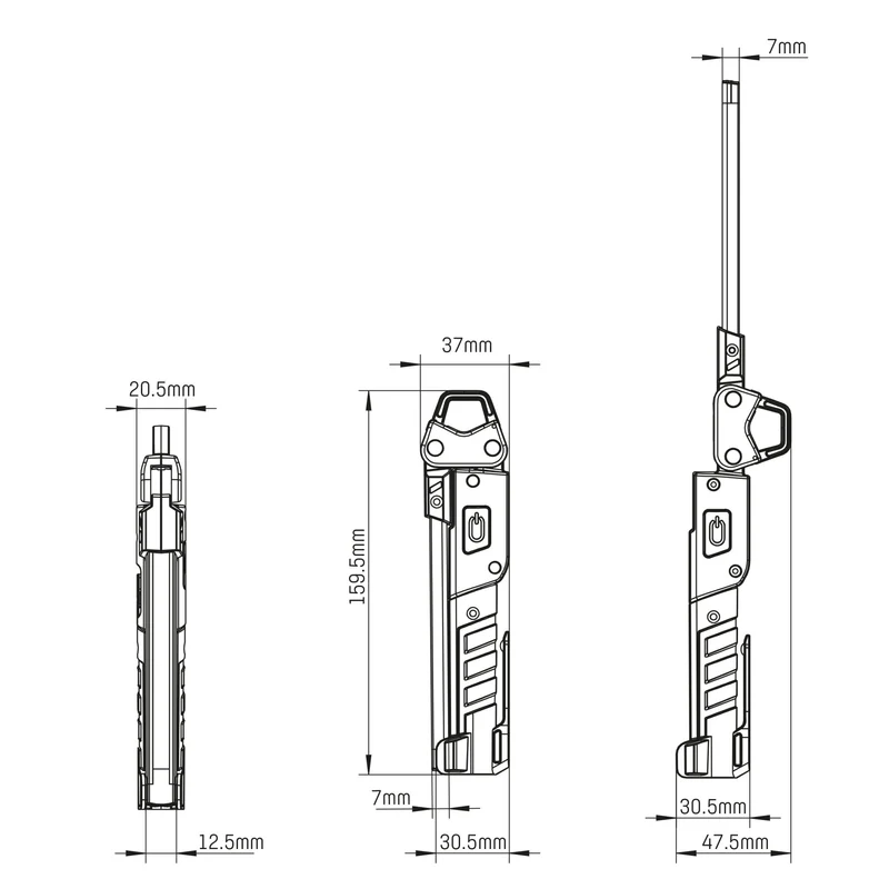 Akku LED-Inspektionsleuchte 3W kaltweiß IP54 klappbar - LED's Work