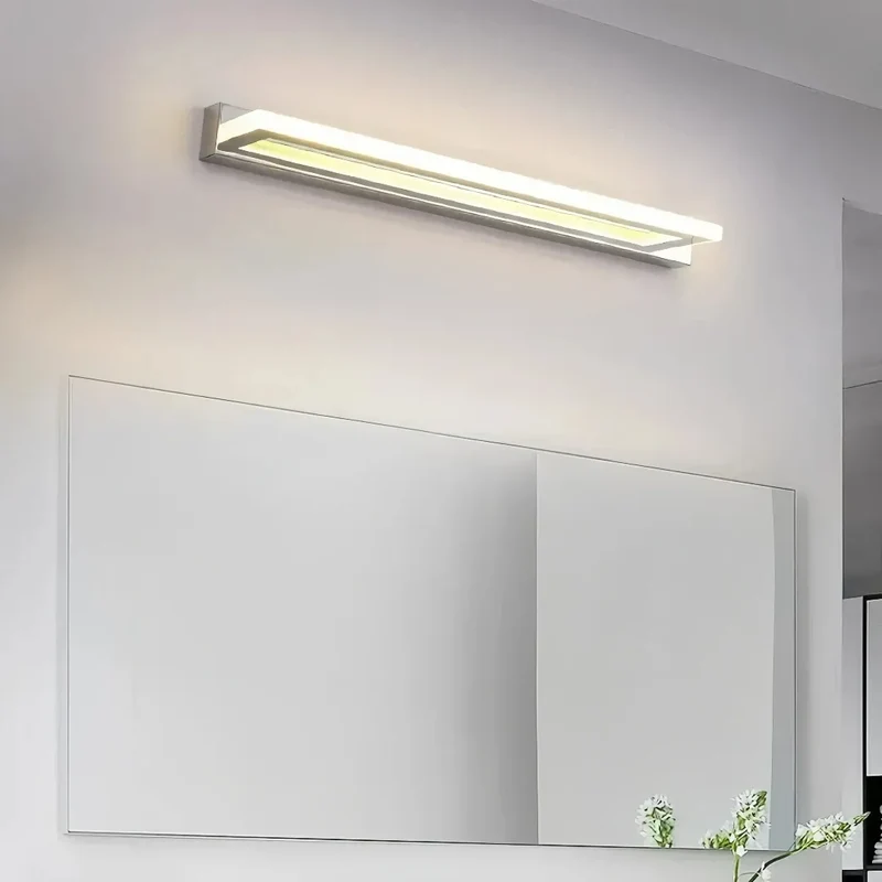 Moderne LED Bad-Wandleuchte aus Edelstahl, dimmbar, IP44