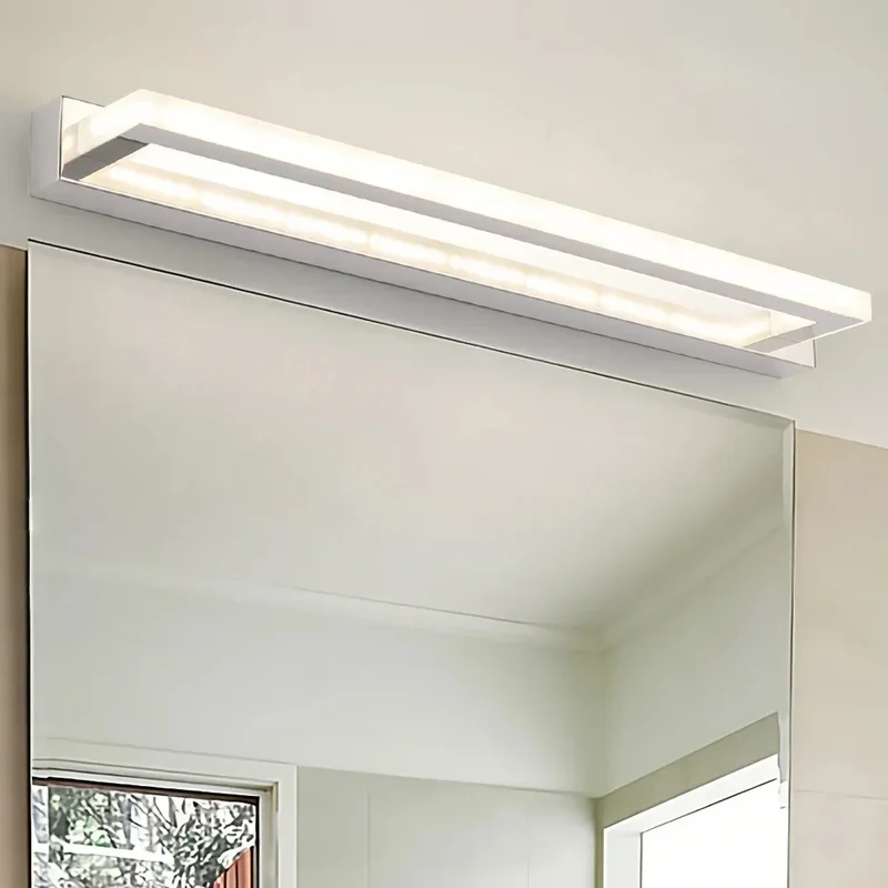 Moderne LED Bad-Wandleuchte aus Edelstahl, dimmbar, IP44