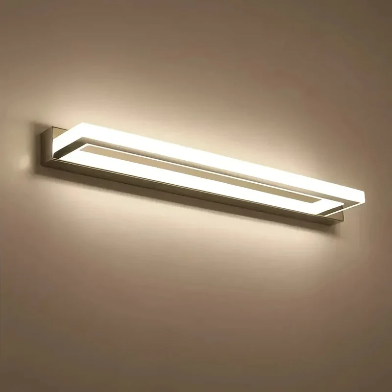 Moderne LED Bad-Wandleuchte aus Edelstahl, dimmbar, IP44