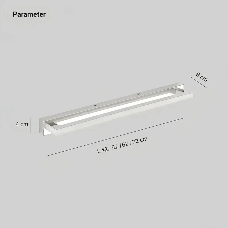 Moderne LED Bad-Wandleuchte aus Edelstahl, dimmbar, IP44