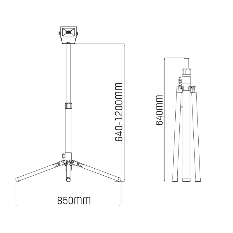 ProWork Tripod LED-Arbeitsleuchte auf Stativ – Höhenverstellbar – 1060 lm