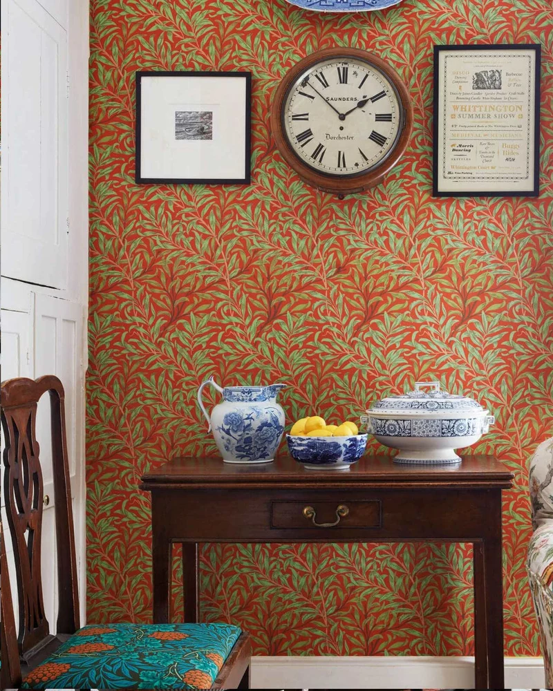 William Morris & Co. Tapet - Willow Boughs Tomato/Olive