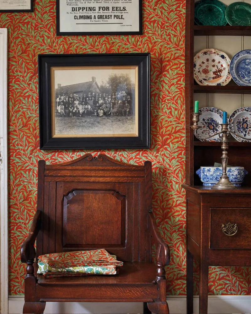 William Morris & Co. Tapet - Willow Boughs Tomato/Olive