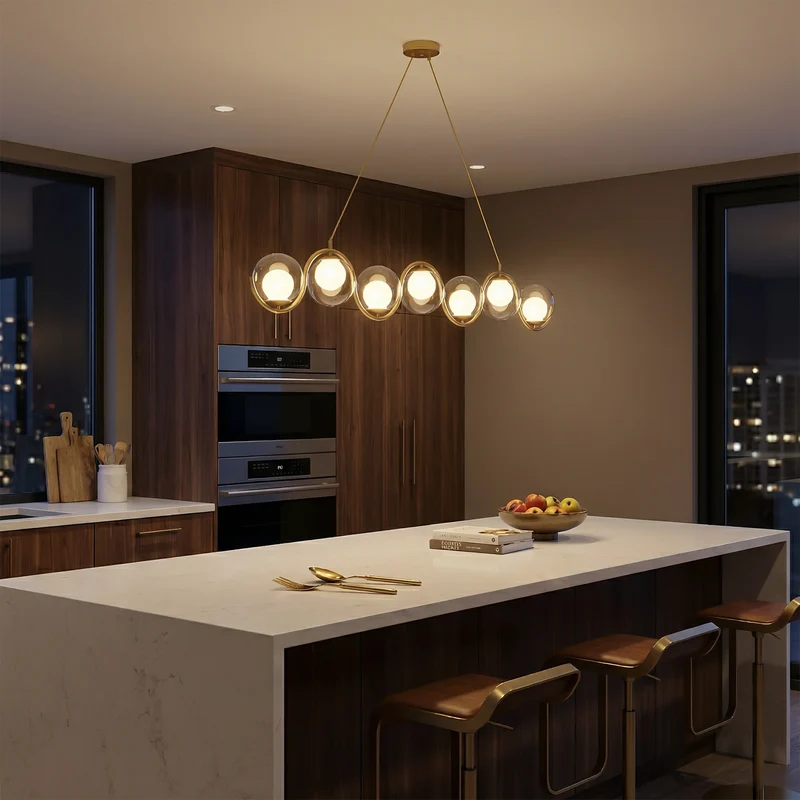 Design-Hängeleuchte mit Kugel aus Metall und Glas für gemütliche Atmosphäre – Althéa
