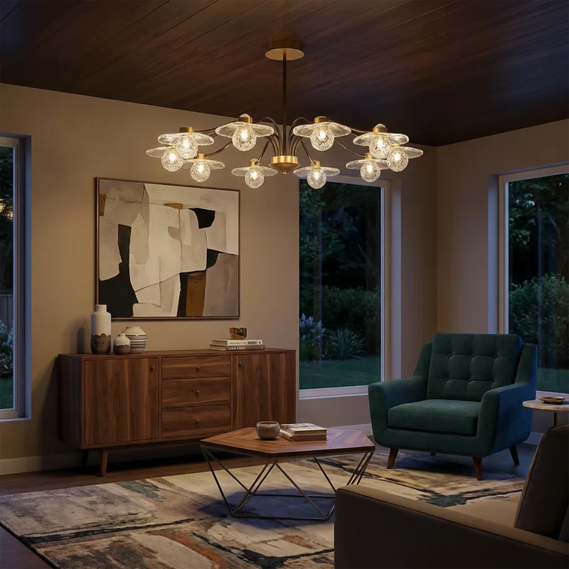 Deckenleuchte mit Goldfinish aus Opalglas & Warmes Licht – Lueur d'Or