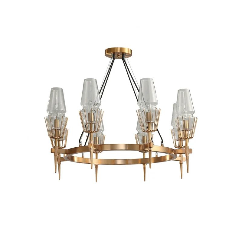 Hängeleuchte Subtiler Glanz mit Goldfinish & Opalglas – Sable Doré
