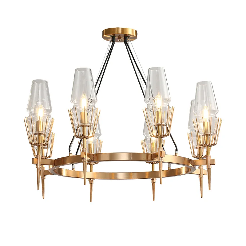 Hängeleuchte Subtiler Glanz mit Goldfinish & Opalglas – Sable Doré
