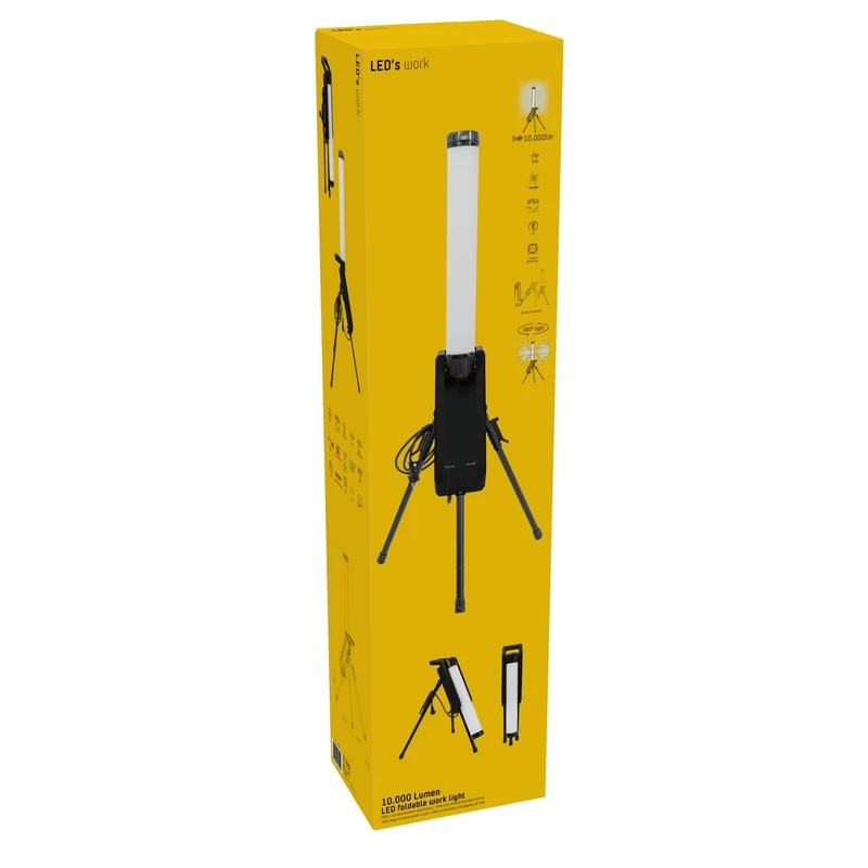 LED's Work Tower Baulampe 10000 - 360° gleichmäßige Lichtverteilung - IP54 wasserdicht - 70W