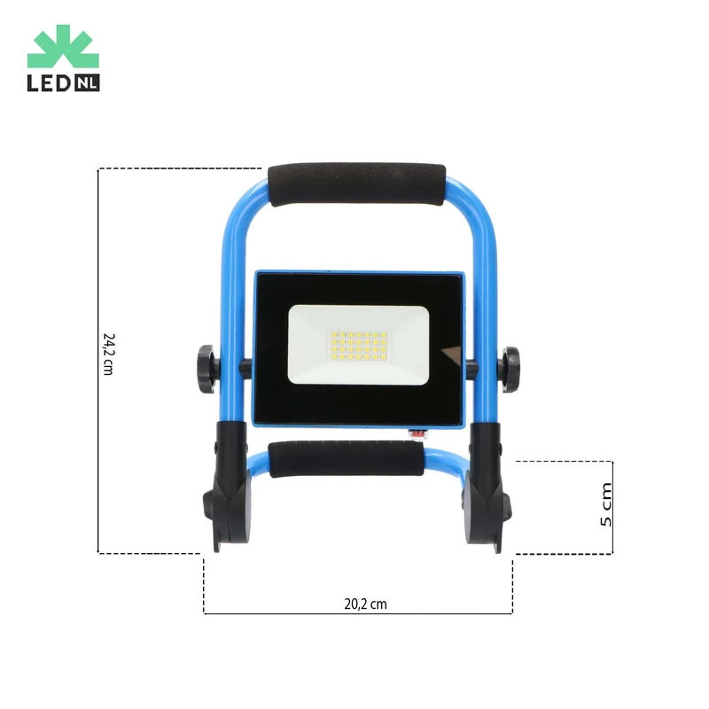 Akku-LED-Arbeitsstrahler auf Gestell blau 10 Watt Laufzeit 2,5h - LED's Light Basic