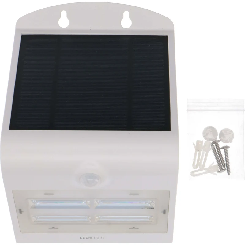 LED's Light Solar LED Wandleuchte mit Bewegungsmelder 400 - 3 Leuchtmodi - Automatisches An/Aus - Weiß