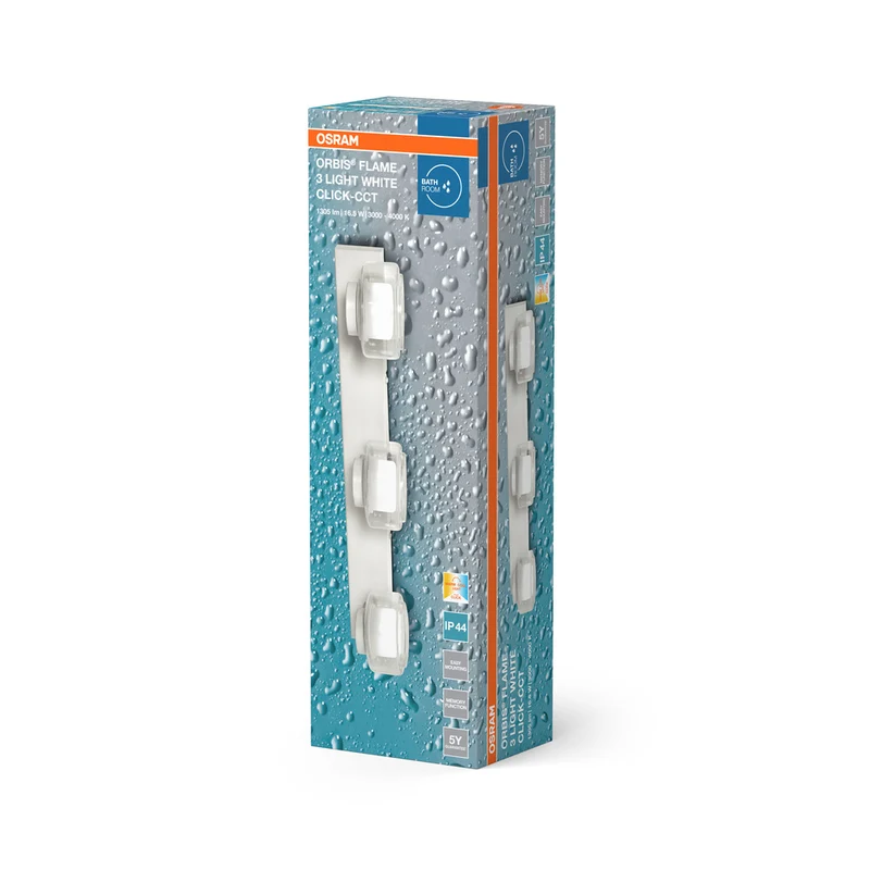 OSRAM ORBIS Flame Badezimmer Wandleuchte 16.5W Click CCT IP44 weiß