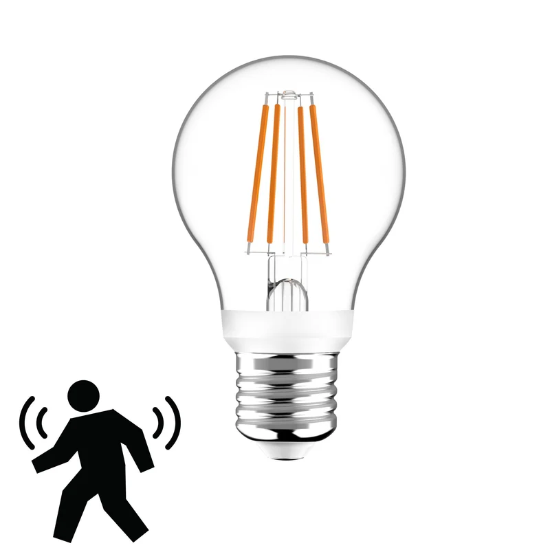 LED-Birne E27 mit HF-Bewegungssensor 7W warmweiß Dämmerungssensor - LED's Light