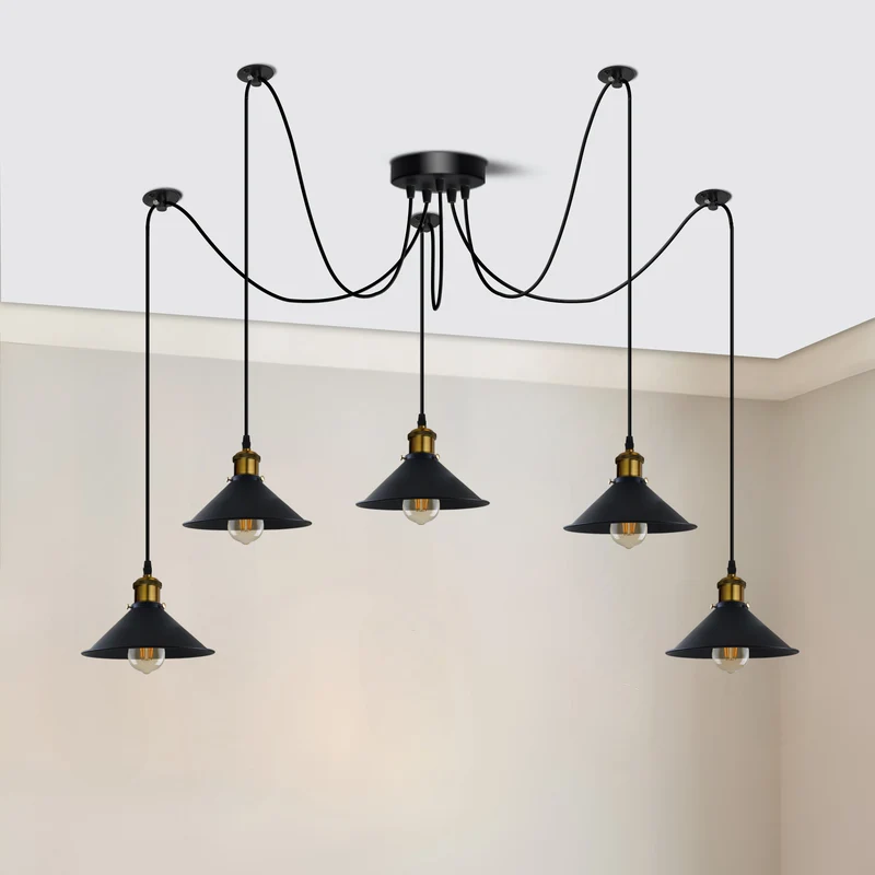 5 Wege Spinnenlampe höhenverstellbar Pendelleuchte~3073