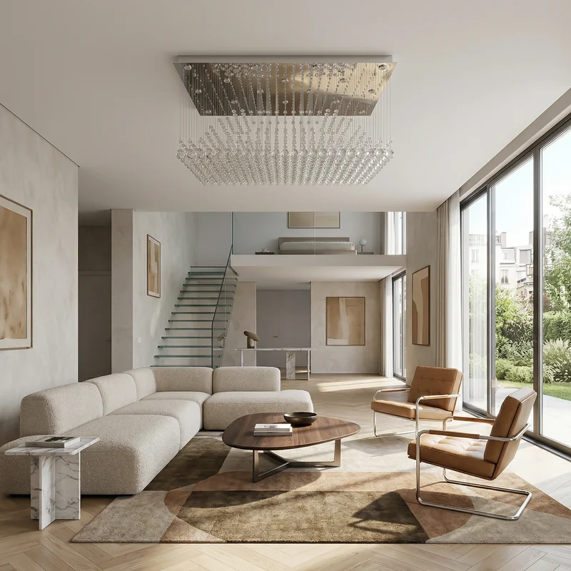 Luxuriöse Deckenleuchte im High-End-Stil mit hängenden Kristallen – Futura