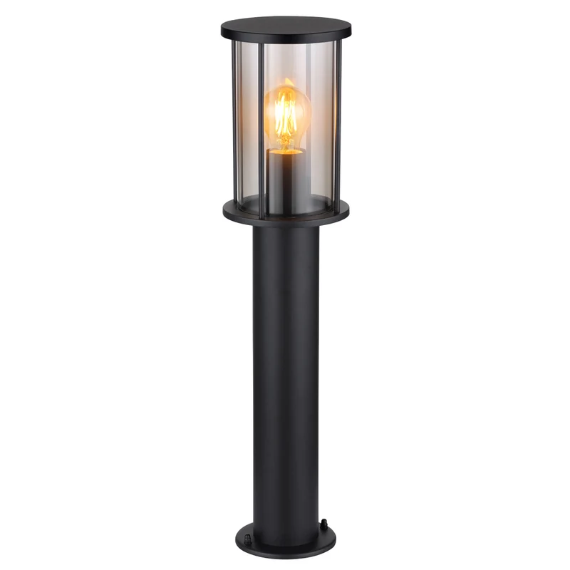 Gartenpfosten - Gartensäule schwarz | 60cm | Metall und Glas | Gracey