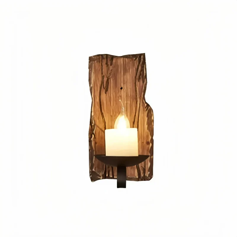 Rustikale Wandleuchte Aus Schiffs-Holz für Schlafzimmer
