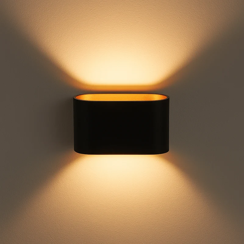 HighLight | Wandleuchte | schwarz und gold | Oval | G9-Fassung