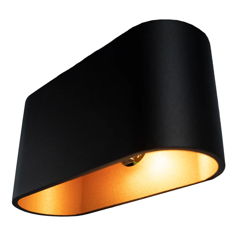 HighLight | Wandleuchte | schwarz und gold | Oval | G9-Fassung