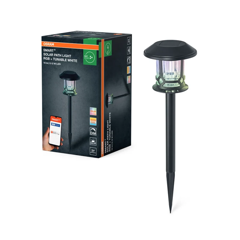 OSRAM SMART+ Garten Bluetooth Solar Erdspieß, schwarz