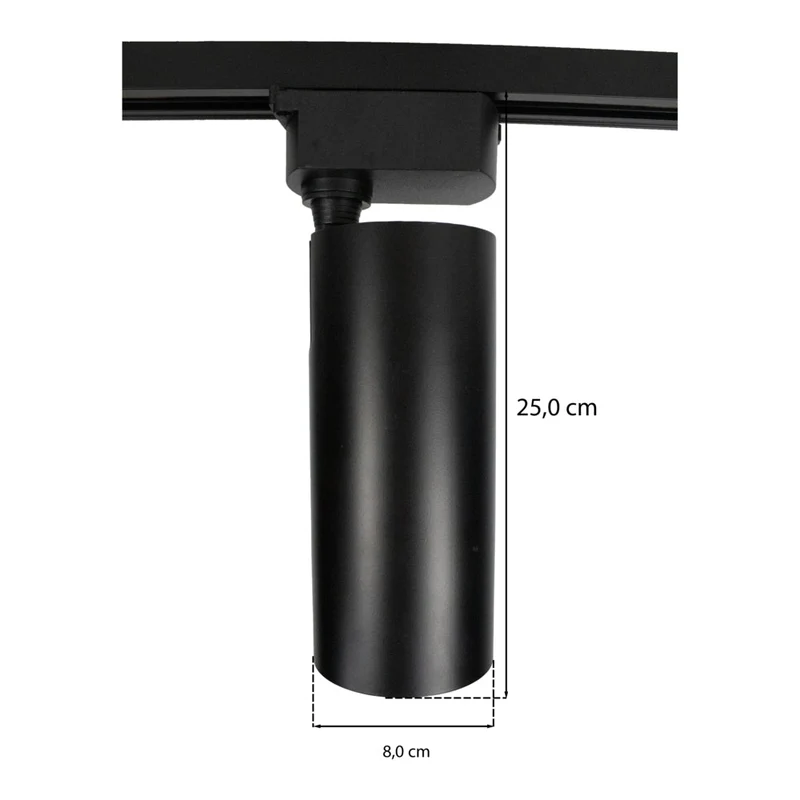 LED 1-Phasen-Schienenstrahler | 30W | 4000K | Schwarz | Piko