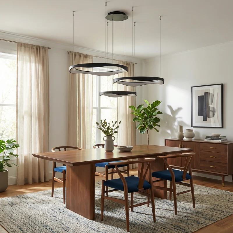 Moderne Deckenleuchte mit geometrischem Design & sanftem Halo – Stratus