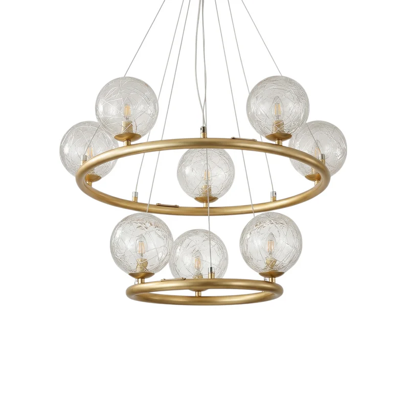 Eleganter Kronleuchter aus Metall und Glas, hohe Qualität – Luzia