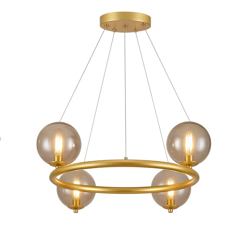 Eleganter Kronleuchter aus Metall und Glas, hohe Qualität – Luzia