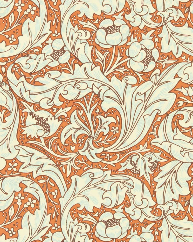 William Morris & Co. Tapet - Bachelor´s Button Burnt Orange/Sky