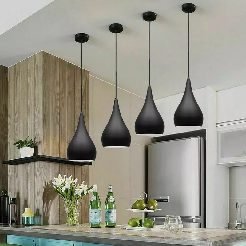 Moderne Pendelleuchte schwarz Metall Hängelampe ~3052