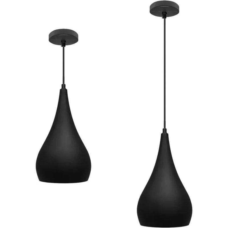 Moderne Pendelleuchte schwarz Metall Hängelampe ~3052