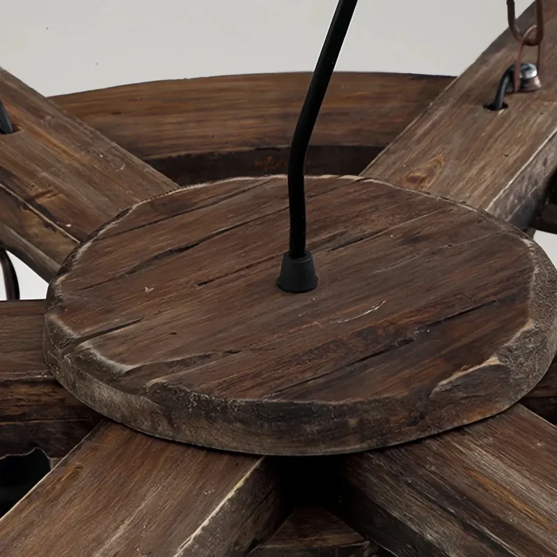 Vintage Industrielampe Aus Glas Und Holz Für Wohnzimmer