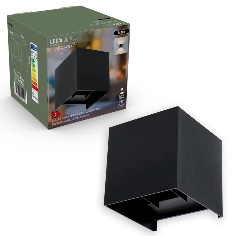 LED Außen-Wandleuchte schwarz 6 Watt warmweiß IP65 Up-Down - LED's Light