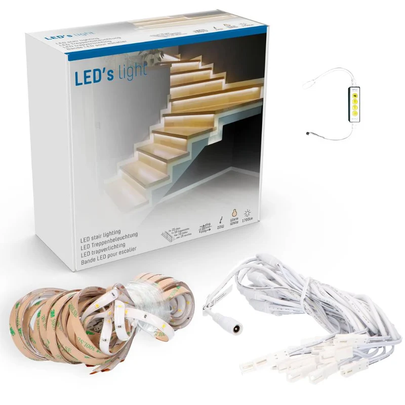 LED-Treppenstufenbeleuchtung für 15 Stufen dimmbar 22W warmweiß - LED's Light
