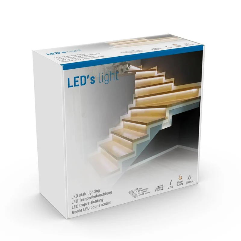 LED-Treppenstufenbeleuchtung für 15 Stufen dimmbar 22W warmweiß - LED's Light