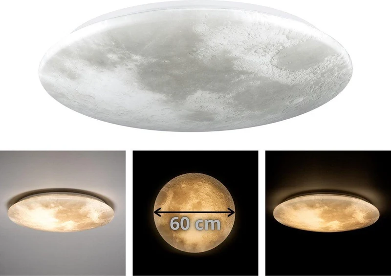 LED's Light Moon Deckenleuchte fürs Schlafzimmer - Dimmbar mit Fernbedienung - 60 cm