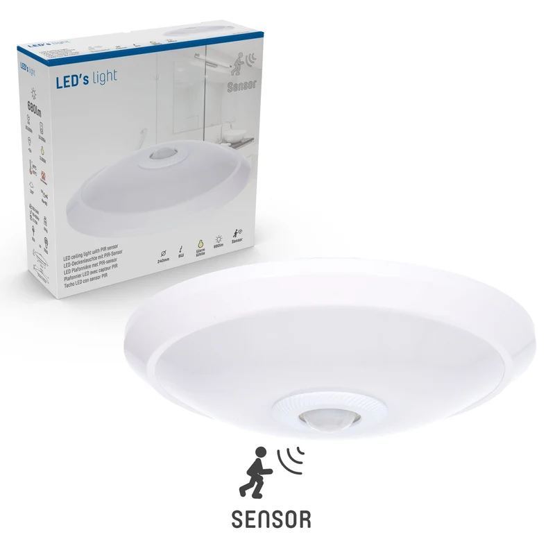 Deckenleuchte mit Bewegungsmelder 8W warmweiß 24cm - LED's Light