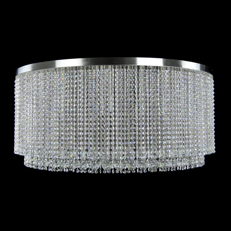 Casa Padrino Luxus Kristall Deckenleuchte Silber Ø 100 x H. 45 cm - Prunkvolle Messing Deckenleuchte mit böhmischem Kristallglas - Barock Möbel - Edel & Prunkvoll