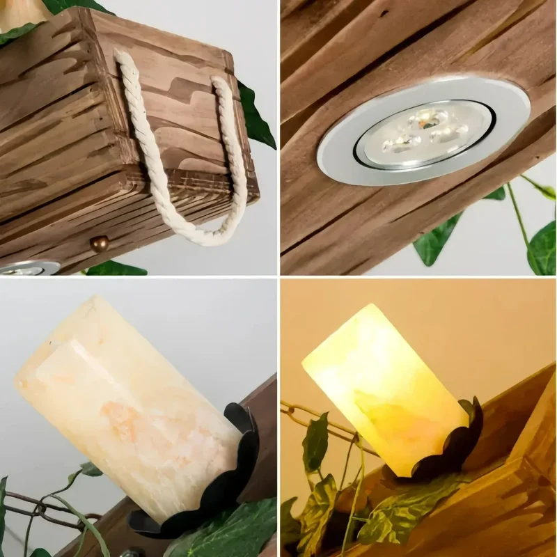 Pendelleuchte Landhaus aus Holz für den Esstisch