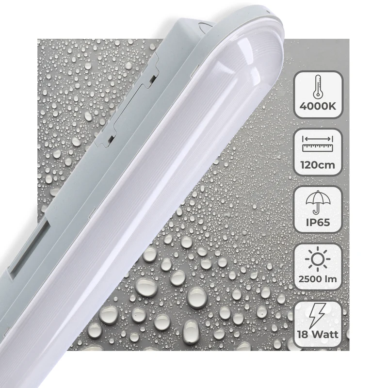 LED-Feuchtraumleuchte 118 cm 30 Watt neutralweiß IP65 - LED's Light