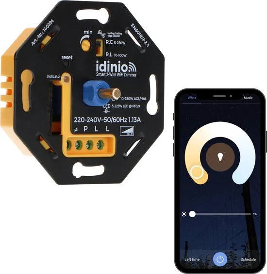 Smart LED Dimmer 2-Draht für Markenschalter LED und Halogen Tuya - idinio